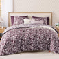 BLOOMHAVEN Queen Comforter Set-7 Pieces Blue Floral Bed in a Bag Queen