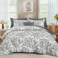 WONGS BEDDING 8 Pieces Queen Size Comforter Set Green, Sage Green Floral Bed in a Bag Comforter Sets, Soft Reversible Botanical Flowers Bedding Sets for All Season (90"x90")