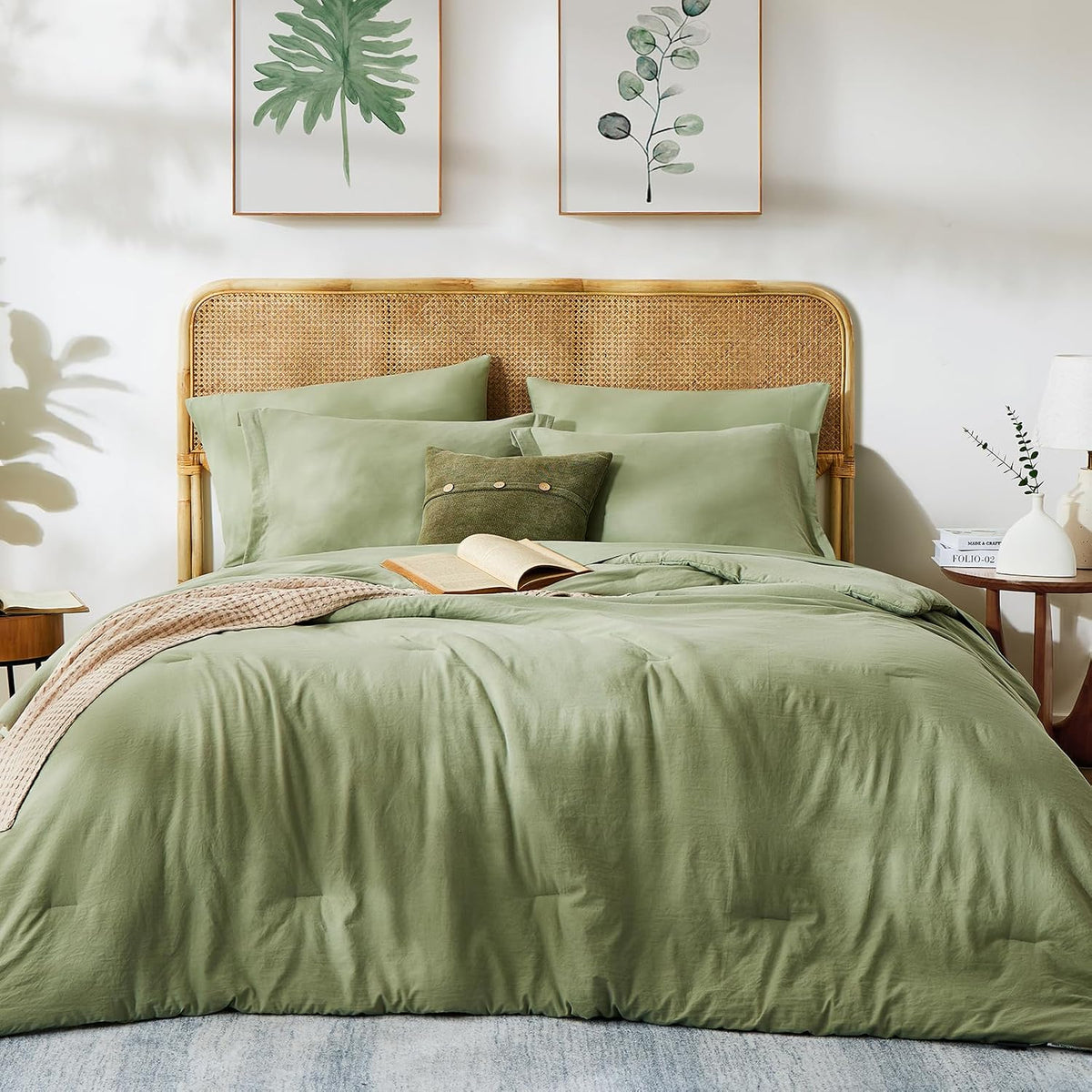 Full Size Comforter Sets-7 Pieces Ultra Soft Bed in a Bag Full Bedding Sets