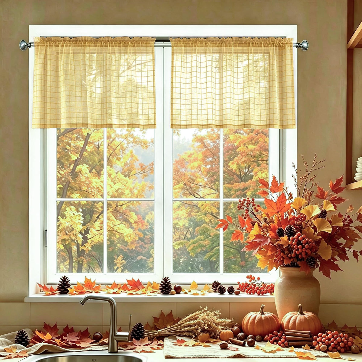 SpaceDresser Sheer Voile Curtains for Living Room 84 Inch Long 2 Panels