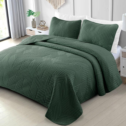 Exclusivo Mezcla Ultrasonic Full Queen Quilt Bedding Set, Beige Cream