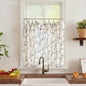 jinchan Floral Linen Kitchen Tier Curtains, 24 Inch, 2 Panels, Green