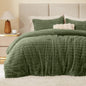 BEDELITE Fleece Queen Comforter Set, Fluffy Bed Set, Cream White