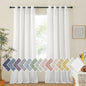 NICETOWN Semi Sheer Linen Ivory Curtains for Bedroom, W52xL84, 2 Panels