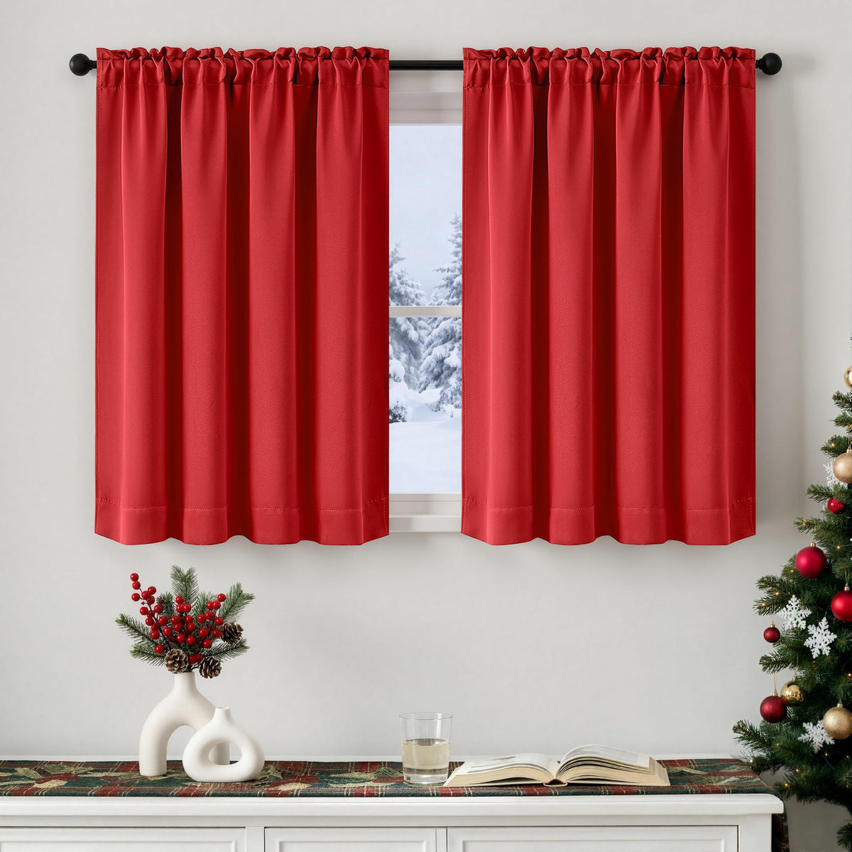 MIULEE Halloween Black Blackout Curtains for Bedroom Room 40"x63" 2 Panels