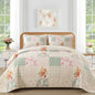 Mybedsoul Boho Quilts Queen Size, Patchwork Floral Bedding Set, Blue