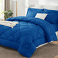 CozyLux Queen Comforter Set 88"x88" Dark Grey - 7 Piece Bed in a Bag