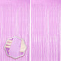 Voircoloria Laser Pink Foil Fringe Backdrop Curtains,3.3x6.6ft, 2 Pack