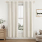 Guken Cream Linen Blackout Curtains 84 Inch Length 2 Panels Set for Living Room Bedroom Back Tab Thermal Insulated 100% Black Out Drapes Room Darkening Window Curtain Ivory Natural Beige
