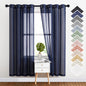 NICETOWN Semi Sheer Linen Ivory Curtains for Bedroom, W52xL84, 2 Panels