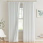 Vision Home Natural Pinch Pleated Full Blackout Curtains Linen Blended Room Darkening Window Curtains 95 inch for Living Room Bedroom Thermal Insulated Pinch Pleat Drapes with Hooks 2 Panel 40"Wx95"L