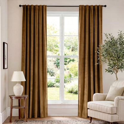 Lazzzy Blackout Curtains Thermal Insulated Curtains Room Window Drapes Super Soft Luxury Curtains for Living Room Bedroom Rod Pocket 2 Panels, 96 Inch Lined | Beige