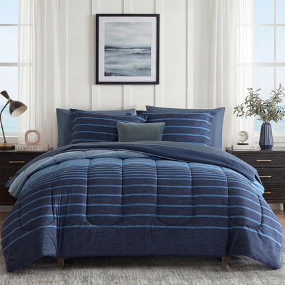 Monbix Full Size Comforter Sets - 7 Pieces Bed in a Bag Full Bedding Set
