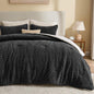BEDELITE Fluffy Sherpa Queen Comforter Set,Grey