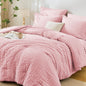MUXHOMO Queen Comforter Set 7 Pieces, Seersucker Bed in a Bag, Beige