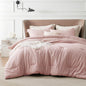 Bedsure Queen Size Comforter Sets, Beige Cationic Dyed Bedding Set 3 Pcs