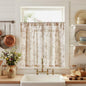 jinchan Floral Linen Kitchen Tier Curtains, 24 Inch, 2 Panels, Green