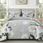 DHSFKBE Floral Comforter Set Queen Size,7 Piece Orange Bed in a Bag, Elegant Flower Pattern Comforter Set with Sheet, Soft Microfiber Complete Bedding Sets for All Season