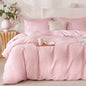 Comforter Queen Set Grid Black 100% Soft Washed Microfiber Jacquard 3 Pieces Grid Bedding Sets Grey White Comforter Queen for All Seasons and 2 Pillowcases Comfort Breathable