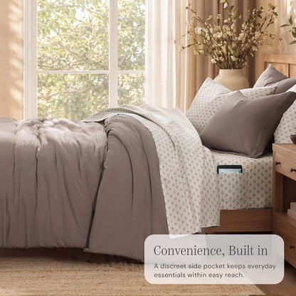 Queen Comforter Set with Sheets-7 Pieces Soft Recycled Bed in a Bag Bedding