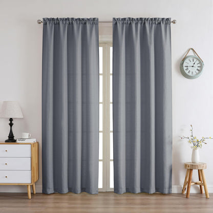 Chyhomenyc 2 Panels White Kitchen Curtains 36 Inch Length Tier Curtain