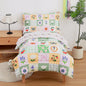 Mooreeke Toddler Bedding Sets for Girls,4 Pieces Blue Ocean Animals Printed