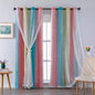 XiDi Blackout Curtains for Girls Bedroom Decor Pink Kids Rainbow Curtains