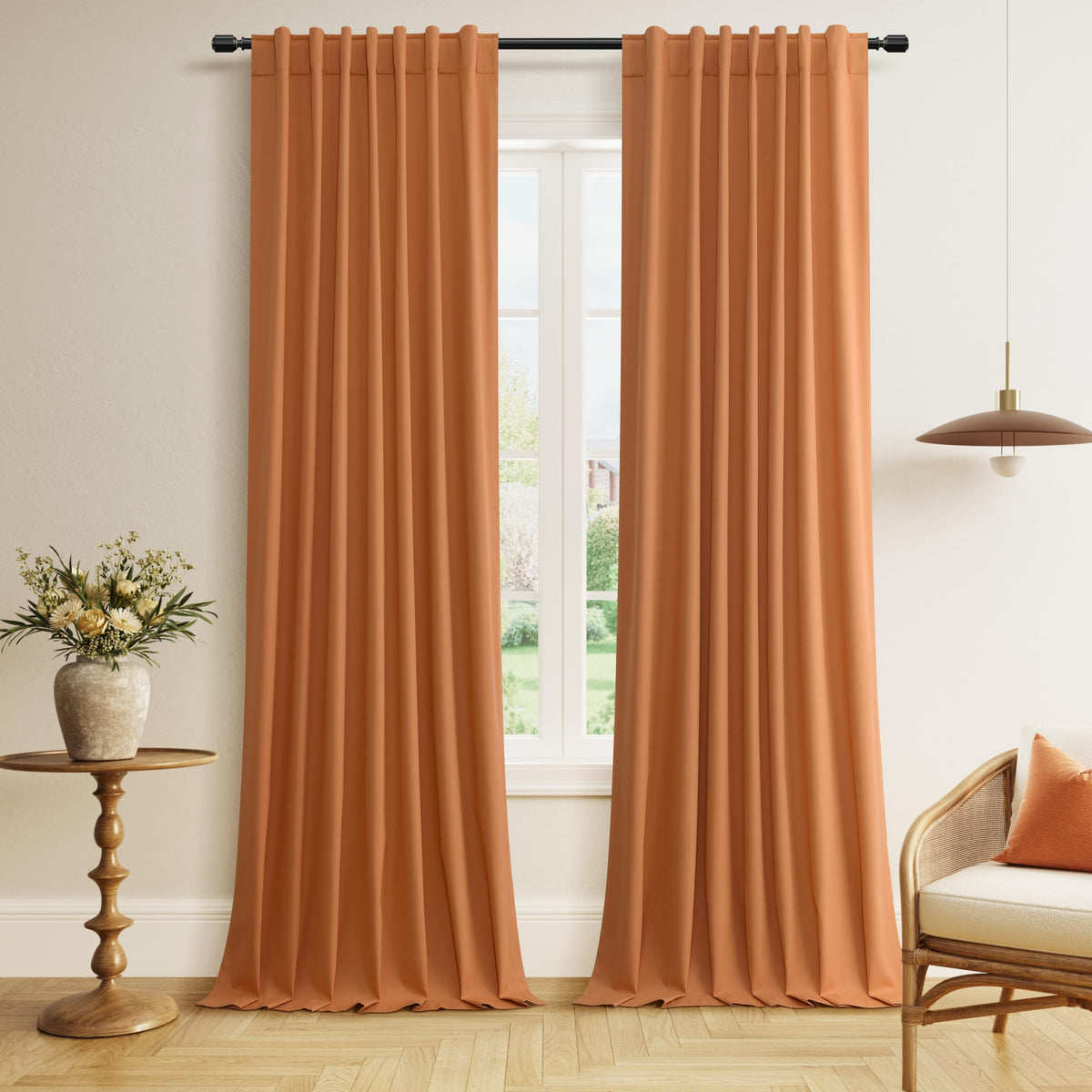 Guken Cream Linen Blackout Curtains 84 Inch Length 2 Panels Set for Living Room Bedroom Back Tab Thermal Insulated 100% Black Out Drapes Room Darkening Window Curtain Ivory Natural Beige