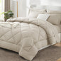 CozyLux Full Comforter Set 82"x86" Dark Grey - 7 Piece Bed in a Bag
