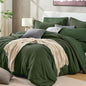Sasttie Navy Blue Queen Comforter Set 7-Piece, Pre-Washed Bed in a Bag