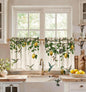 Miss Adola 36 Inch Length Kitchen Tier Curtains Pumpkin Leaf Cafe Curtains