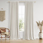 Guken Cream Linen Blackout Curtains 84 Inch Length 2 Panels Set for Living Room Bedroom Back Tab Thermal Insulated 100% Black Out Drapes Room Darkening Window Curtain Ivory Natural Beige