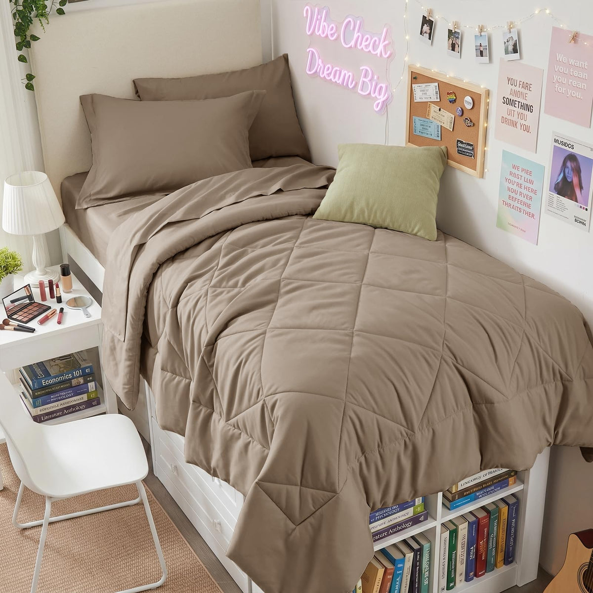 HEVUMYI 7-Piece Full Comforter Set, Dark Grey Bed in a Bag