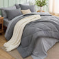 Bedsure Bed in a Bag Full Reversible Bed Set 7 Pieces Grey/Light Grey