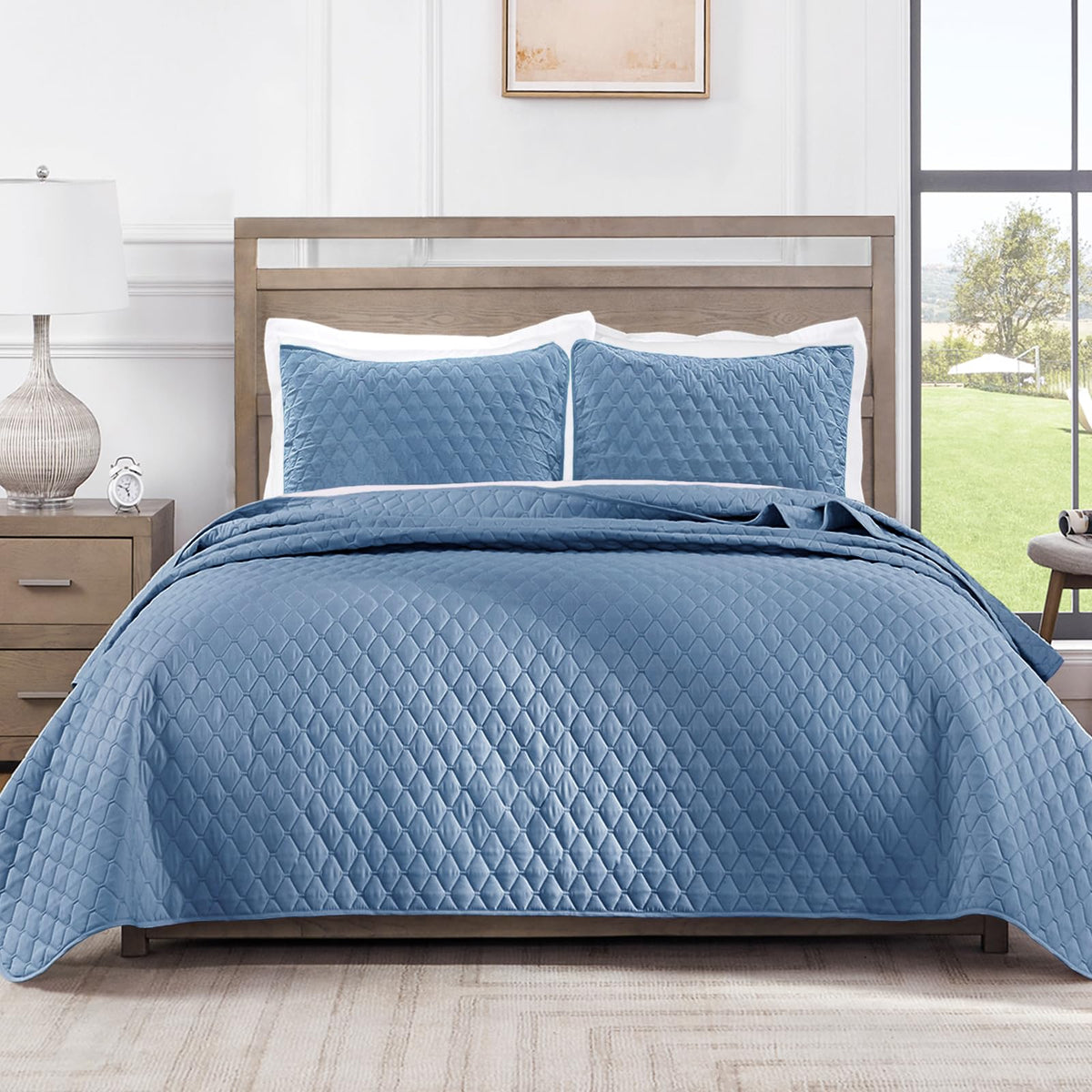 Exclusivo Mezcla Reversible Full Queen Quilt Bedding Set, Grey