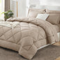 CozyLux Full Comforter Set 82"x86" Dark Grey - 7 Piece Bed in a Bag