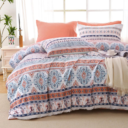 MUXHOMO Queen Comforter Set, 7-Piece Floral Bed in a Bag, Sage Green