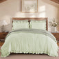 BLOOMHAVEN Queen Comforter Set-7 Pieces Ruffle Bedding with Floral Sheet