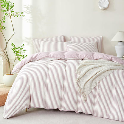 Comforter Queen Set Grid Black 100% Soft Washed Microfiber Jacquard 3 Pieces Grid Bedding Sets Grey White Comforter Queen for All Seasons and 2 Pillowcases Comfort Breathable