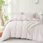 Comforter Queen Set Grid Black 100% Soft Washed Microfiber Jacquard 3 Pieces Grid Bedding Sets Grey White Comforter Queen for All Seasons and 2 Pillowcases Comfort Breathable