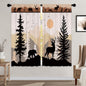 Teal Farmhouse Daisy Kitchen Curtains Wooden Flower Small Short Cafe Window Curtains Rustic Floral Butterfly Country Bathroom Drapes Treatment Tier Curtains 2 Panels (27.5x39 Inch)