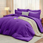 MUXHOMO Queen Comforter Set 7 Pieces, Soft Bed in a Bag, Olive Green