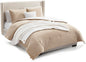 UGG Remina Queen Comforter Set with Throw Blanket & Pillow, 5-Piece, Beige