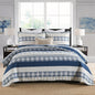 Homzard 100% Cotton Quilt Bedding Set Queen Size Striped Floral Bedspread