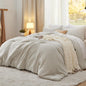 Bedsure King Comforter Set Prewashed Soft Bedding Set 3Pcs Beige 104"x90"