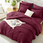 HIMEET Queen Comforter Set, 7-Piece Seersucker Bed in a Bag, Beige