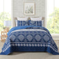 Travan 3-Piece Quilt Set Quilted Bedspread Lightweight Coverlet Set Garden Style Floral Printed Oversized Quilted Bedding Set with Shams for All Season, Exquisite, King Size