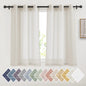 NICETOWN Semi Sheer Linen Ivory Curtains for Bedroom, W52xL84, 2 Panels