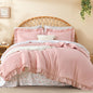 Litanika 7Pcs Full Ruffled Sage Green Comforter Set with Floral Sheets