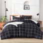 Andency Tan Gingham Comforter Set Twin, Brown Checkered Grid Plaid Bedding